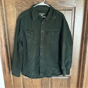 Eddie Bauer Men's Dark Green Button-Front Jacket